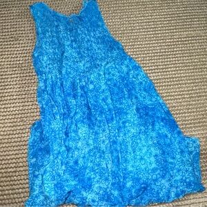 Charming Blue Floral Kids Casual Dress